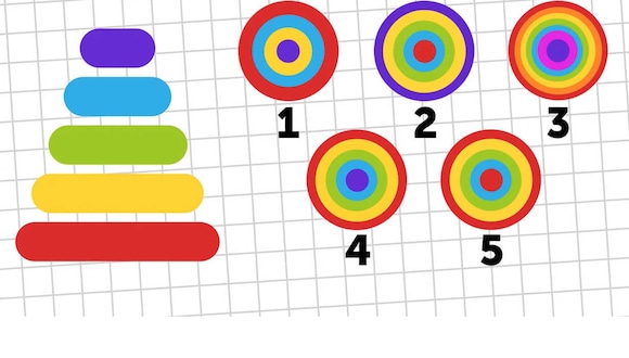 DESAFÍO VISUAL | Eres muy inteligente si puedes determinar el orden de color correcto cuando miras desde arriba en 5 segundos. |  Bright Side