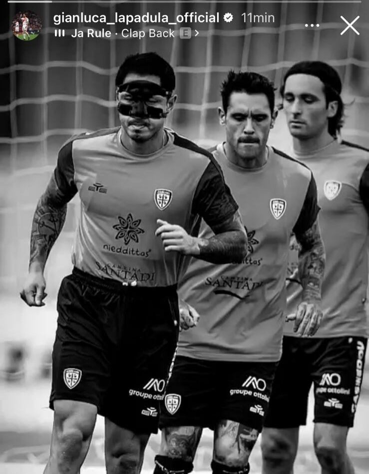 Gianluca Lapadula publicó una foto entrenando con el plantel de Cagliari. (Foto: Captura de Instagram)