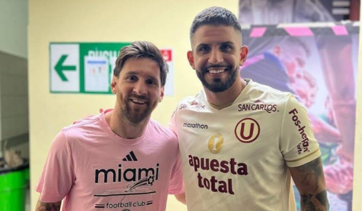 Matías Di Benedetto cumplió su sueño de conocer a Lionel Messi en el Universitario vs. Inter Miami (Foto: Instagram / @mati.dibenedetto).