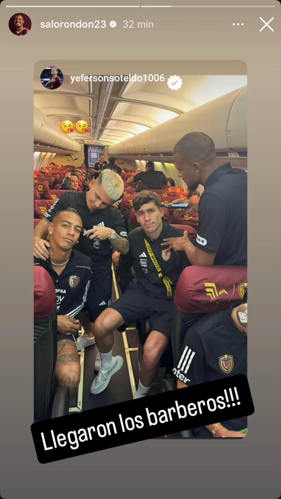 La publicación de Salomón Rondón tras la victoria de Venezuela sobre Perú.