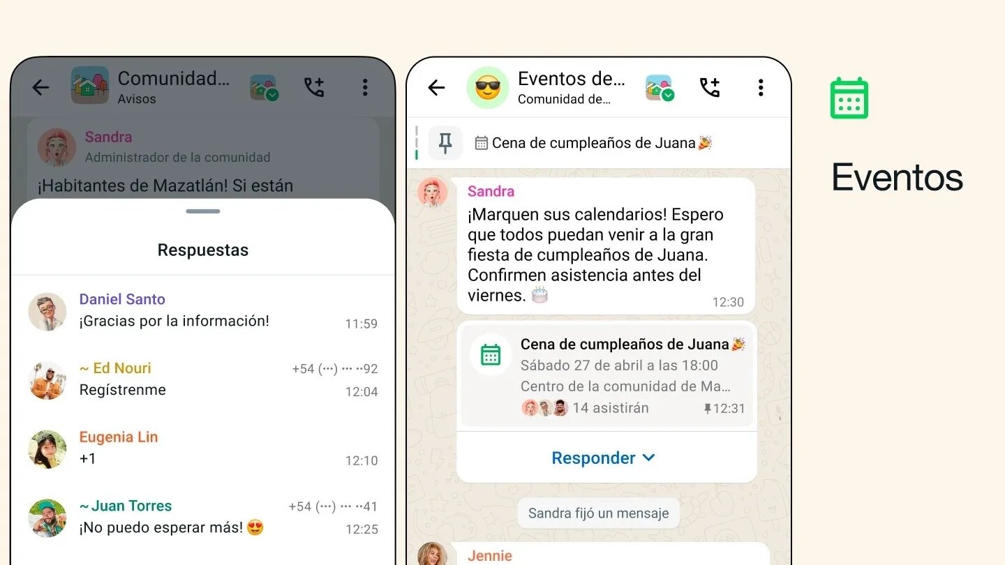 WHATSAPP | Los eventos en los grupos de WhatsApp hace que sea mucho más fácil quedar con amigos. (Foto: WhatsApp)