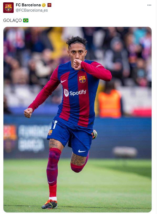 Raphinha marcó el 1-0 de Barcelona vs. Getafe.