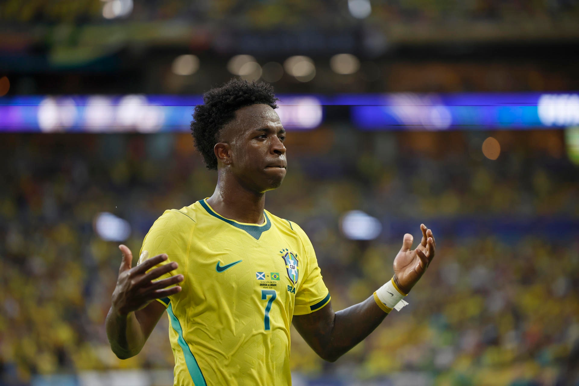 Vinicius Jr. anotó un doblete ante Escocia | (Foto: EFE)