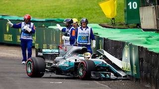 Se salvó: Lewis Hamilton sufrió choque en las pruebas del Gran Premio de Brasil [VIDEO]