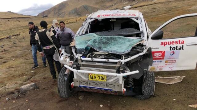 Se temió lo peor: piloto abandonó Caminos del Inca 2019 tras volcadura de su vehículo en la Etapa 1