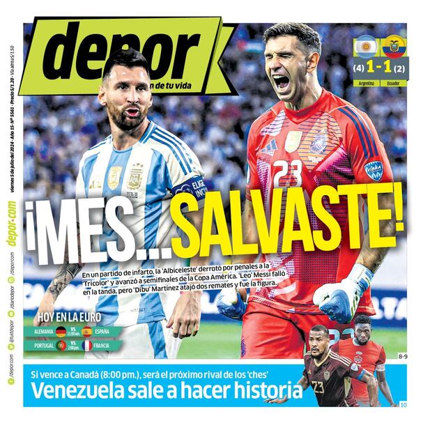 La portada impresa de hoy
