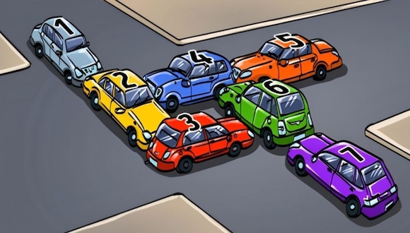 ¿Puedes resolver este atasco con solo mover uno de los autos? (Foto: GenialGuru).