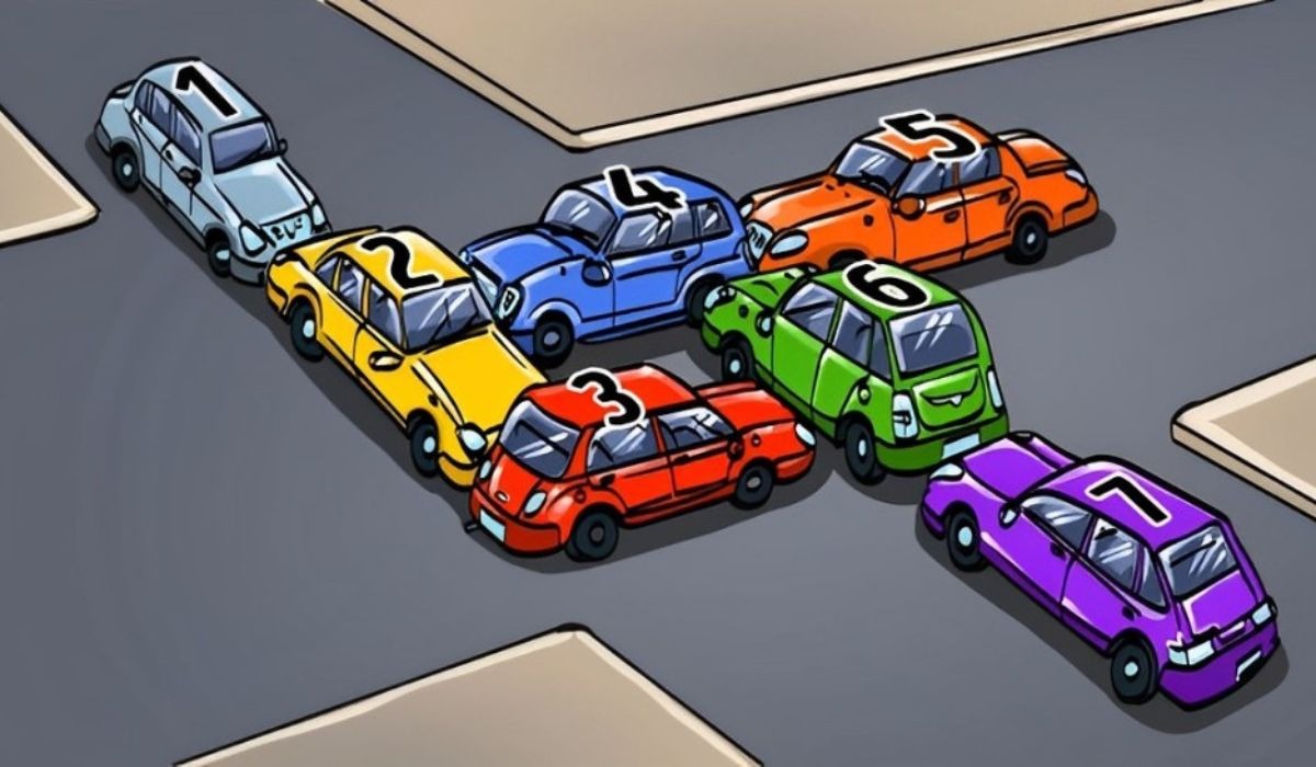 ¿Puedes resolver este atasco con solo mover uno de los autos? (Foto: GenialGuru).