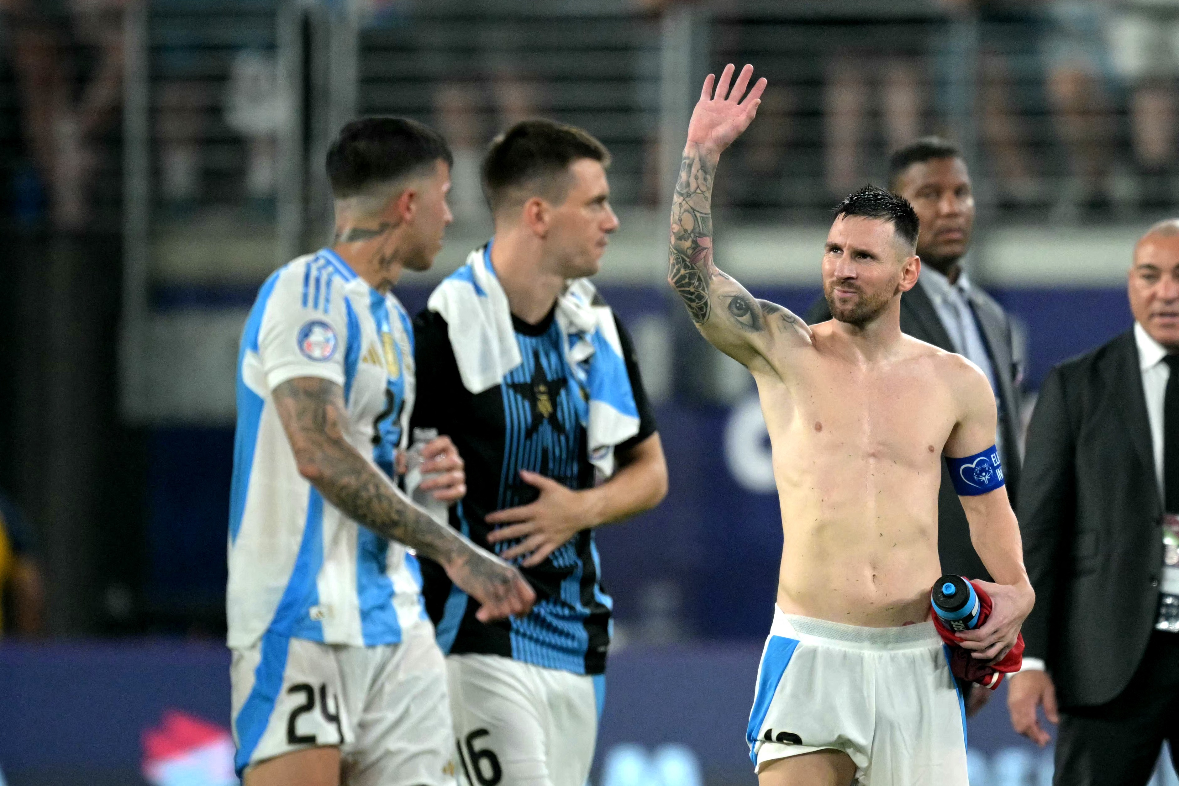 Lionel Messi anotó su primer gol en la Copa América 2024 frente a Canadá, por las semifinales. (Foto: JUAN MABROMATA / AFP).