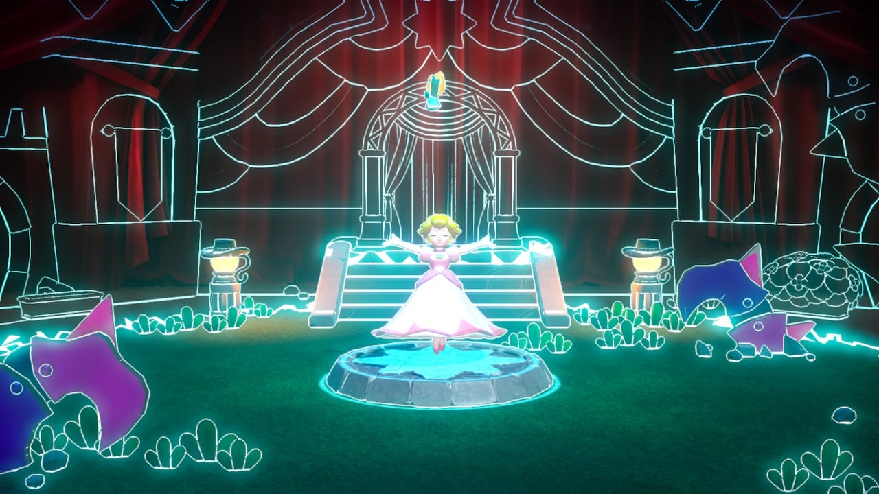 El título de Nintendo se plantea como una obra teatral, en donde el papel protagónico lo tiene la princesa Peach.
