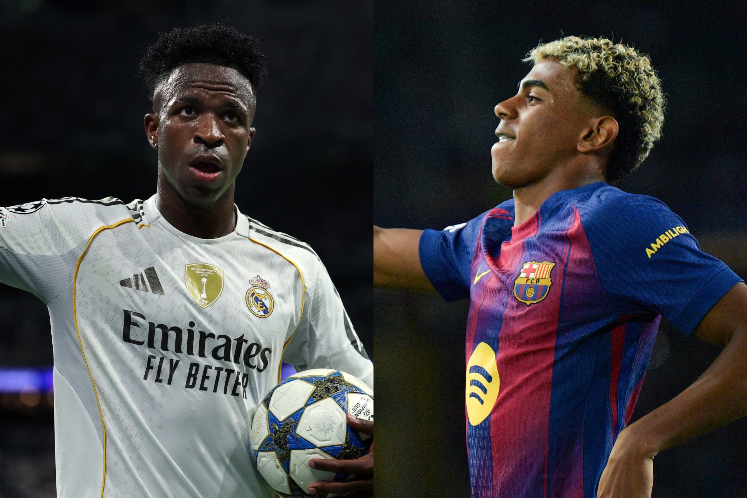 El Real Madrid y el FC Barcelona disputan El Clásico de España 2025 en el Santiago Bernabéu, con transmisión en vivo por TV y streaming en distintos países. (Fotos: AFP)