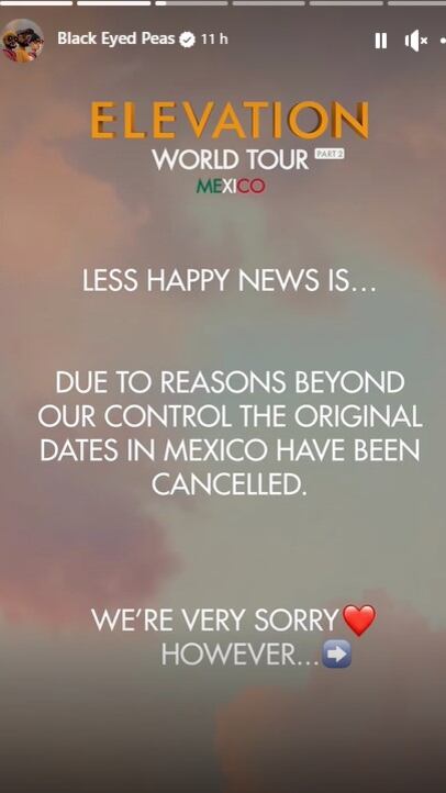 Anuncio del grupo Black Eyead Peas (Foto: Black Eyead Peas/Facebook)