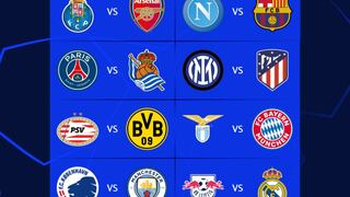 Sorteo de octavos de final de la Champions League: cruces y horarios de partidos