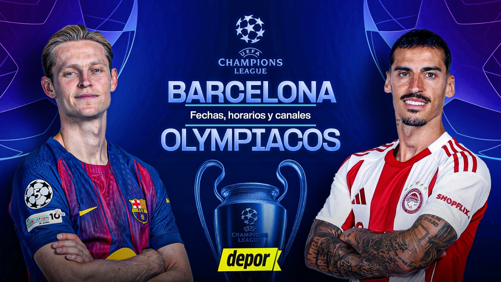 Barcelona vs Olympiacos por la Champions League | Diseño: Christian Marlow