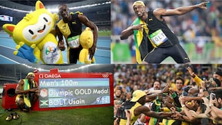 Usain Bolt y la celebración tras ganar los 100 metros planos en Río 2016