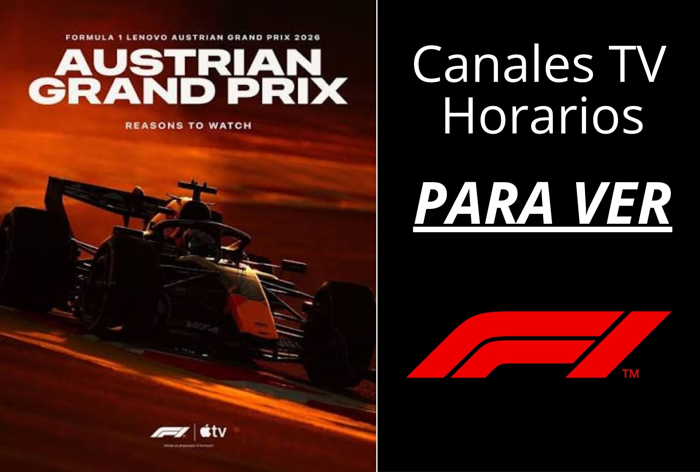 Conoce qué canales de TV y dónde ver online el Gran Premio de Austria 2026 este domingo 28 de junio en el Circuito Red Bull. (Foto: Composición Depor)