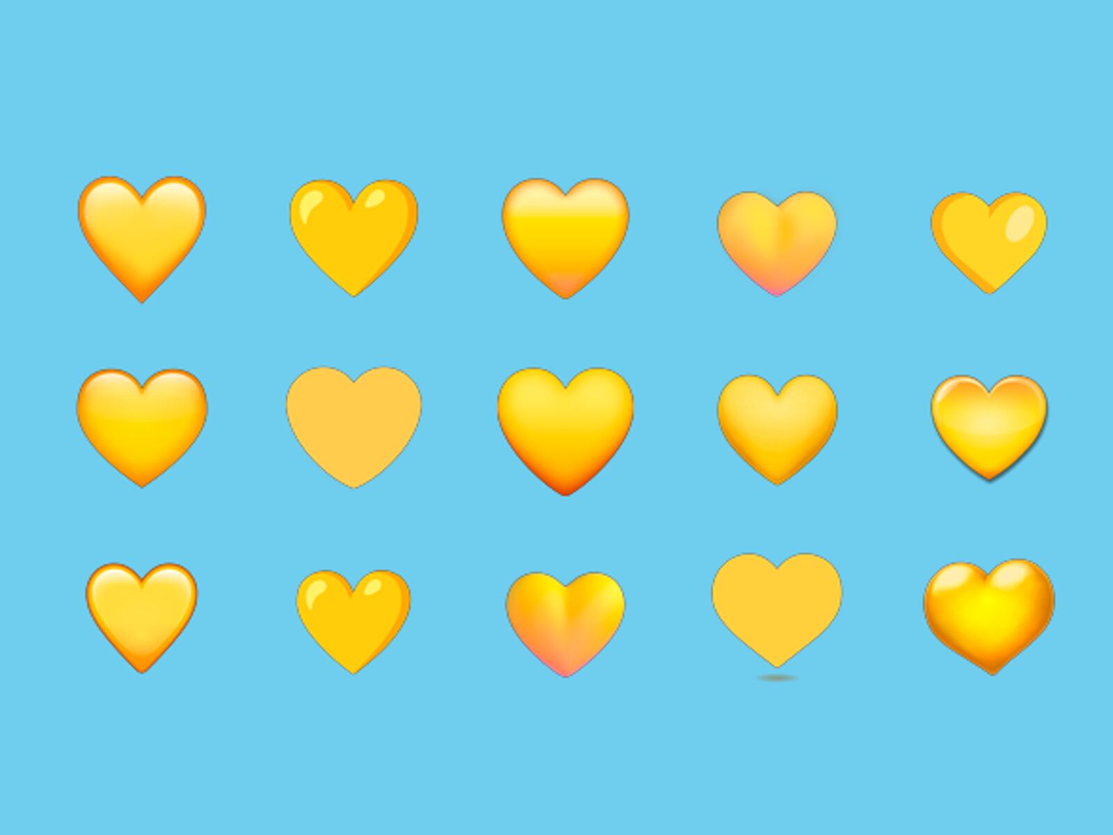 WHATSAPP | Así se ve el corazón amarillo en distintas plataformas distintas a WhatsApp. (Foto: Emojipedia)