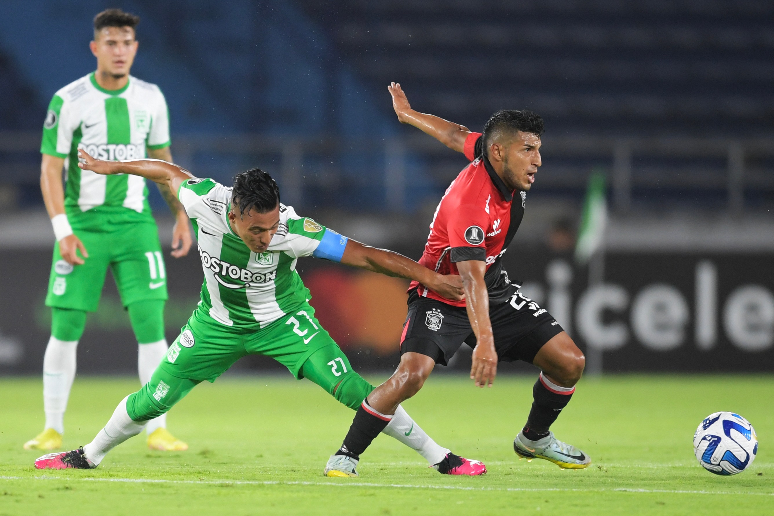 Melgar vs. Atlético Nacional en partido por la Copa Libertadores 2023. (Foto: AFP)