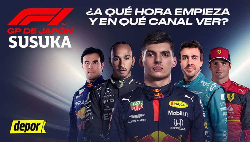 Revisa a qué hora empieza y en qué canales ver la carrera final del GP Japón 2024 de la Fórmula 1. (Diseño: Depor).