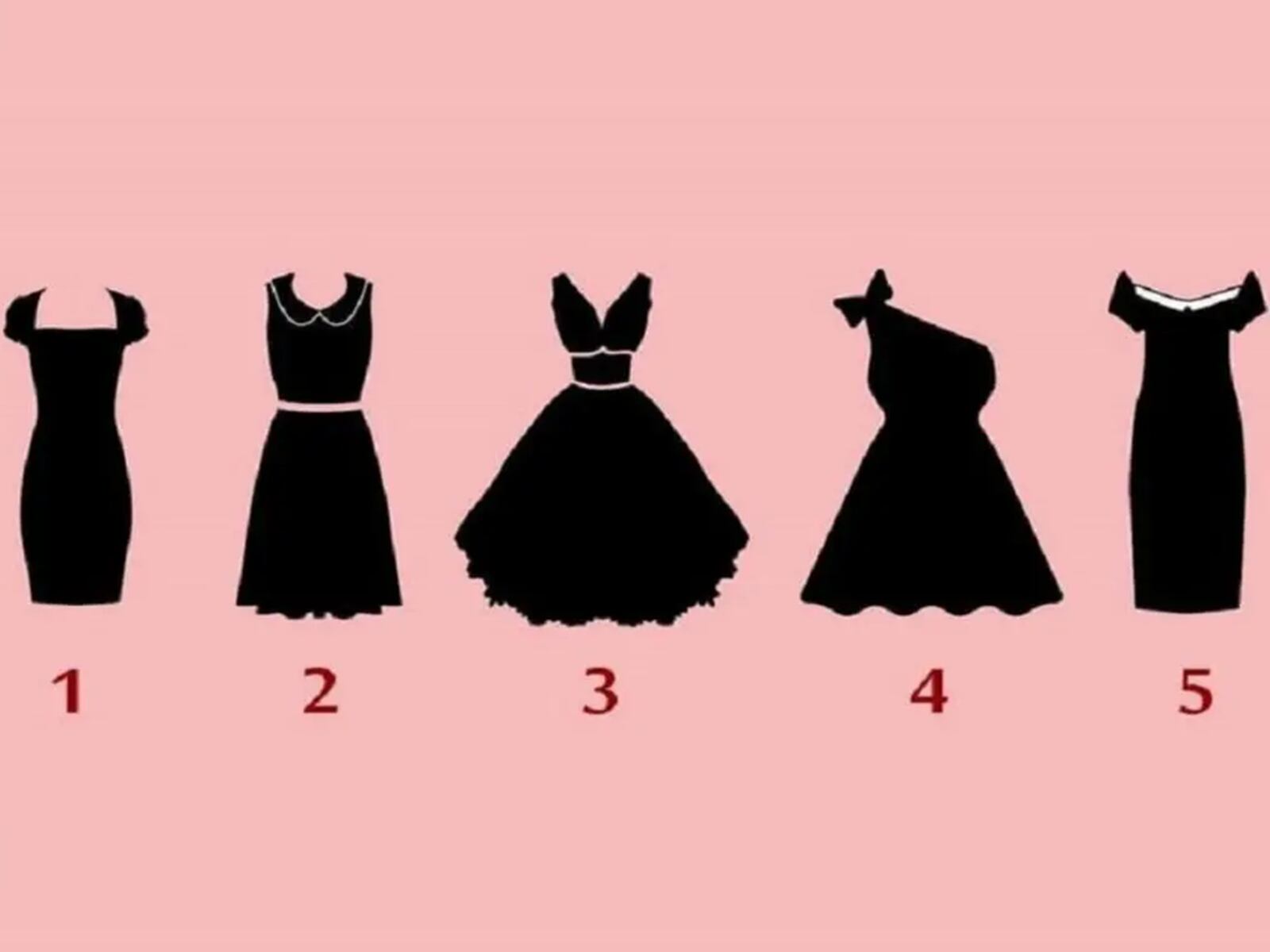 TEST VISUAL | Esta imagen te muestra cinco vestidos diferentes. ¿Cuál es el que más te gusta? (Foto: namastest.net)