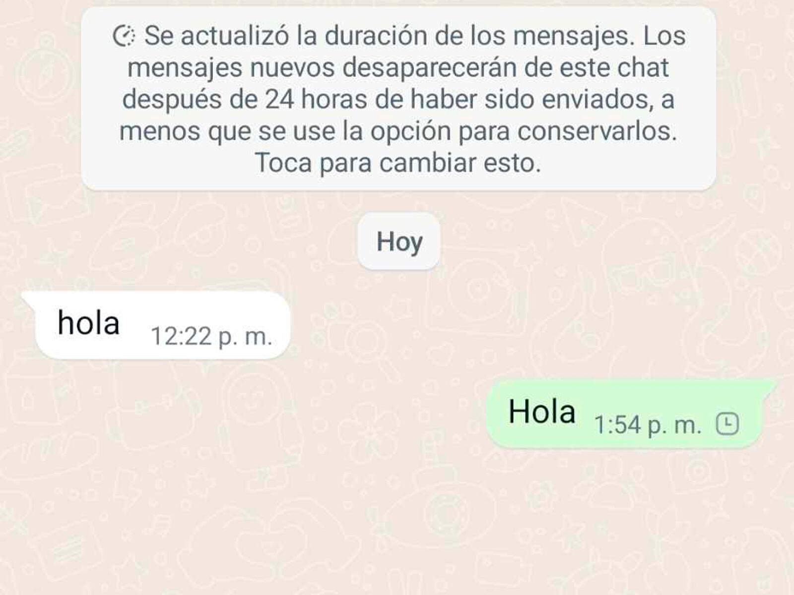 WHATSAPP | Así es como se muestra el ícono del reloj en WhatsApp. (Foto: MAG - Rommel Yupanqui)