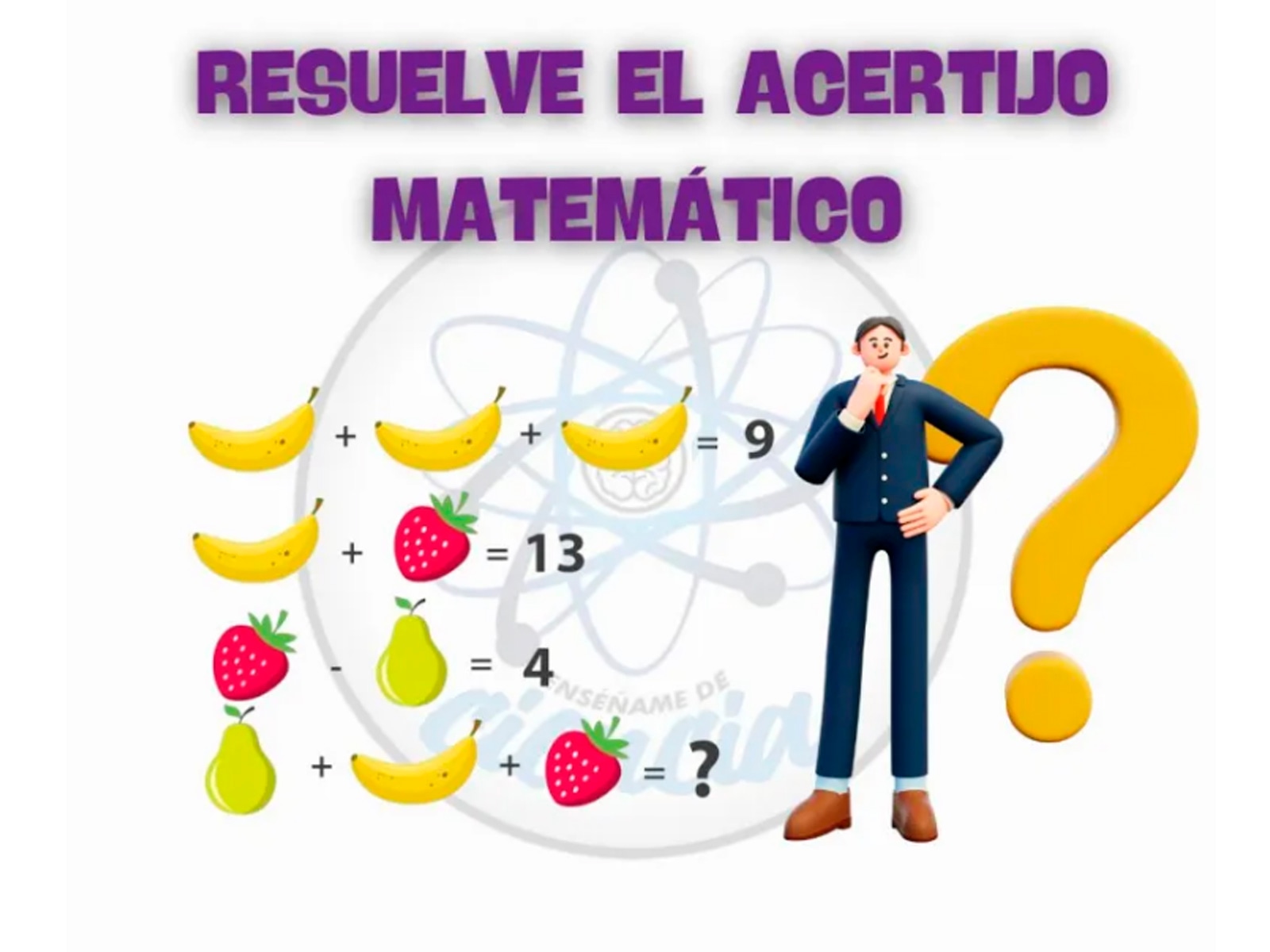 Solo tienes resolver este reto matemático dentro de los 8 segundos que te brindamos. ¿Estás listo?| Foto: enséñame de ciencia