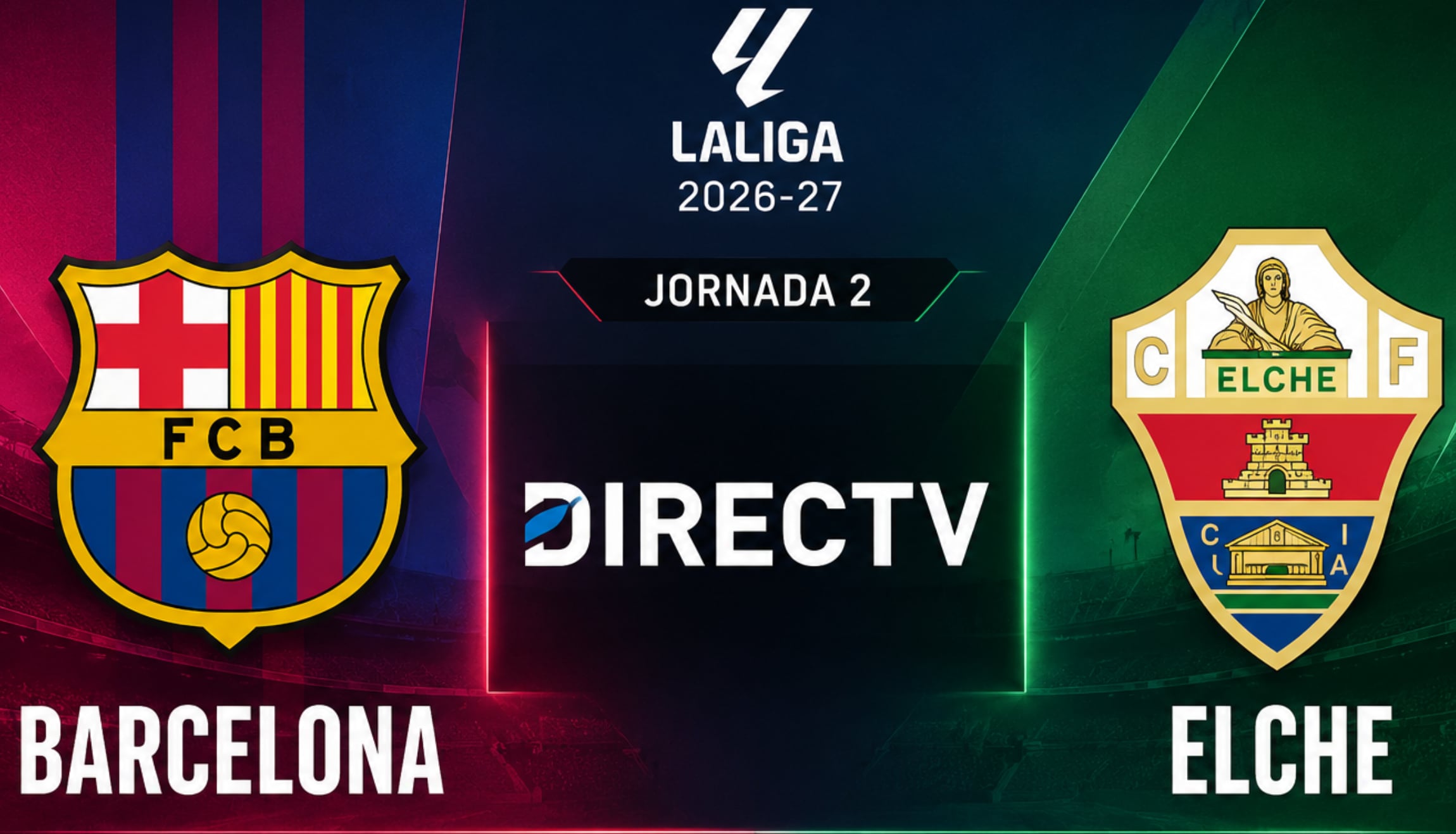 Señal de DIRECTV para ver la transmisión de Barcelona vs. Elche en vivo y en directo, este domingo 23 de agosto, por la Jornada 2 de LaLiga. (Foto: Imagen creada por Depor utilizando la IA de Chat GPT)