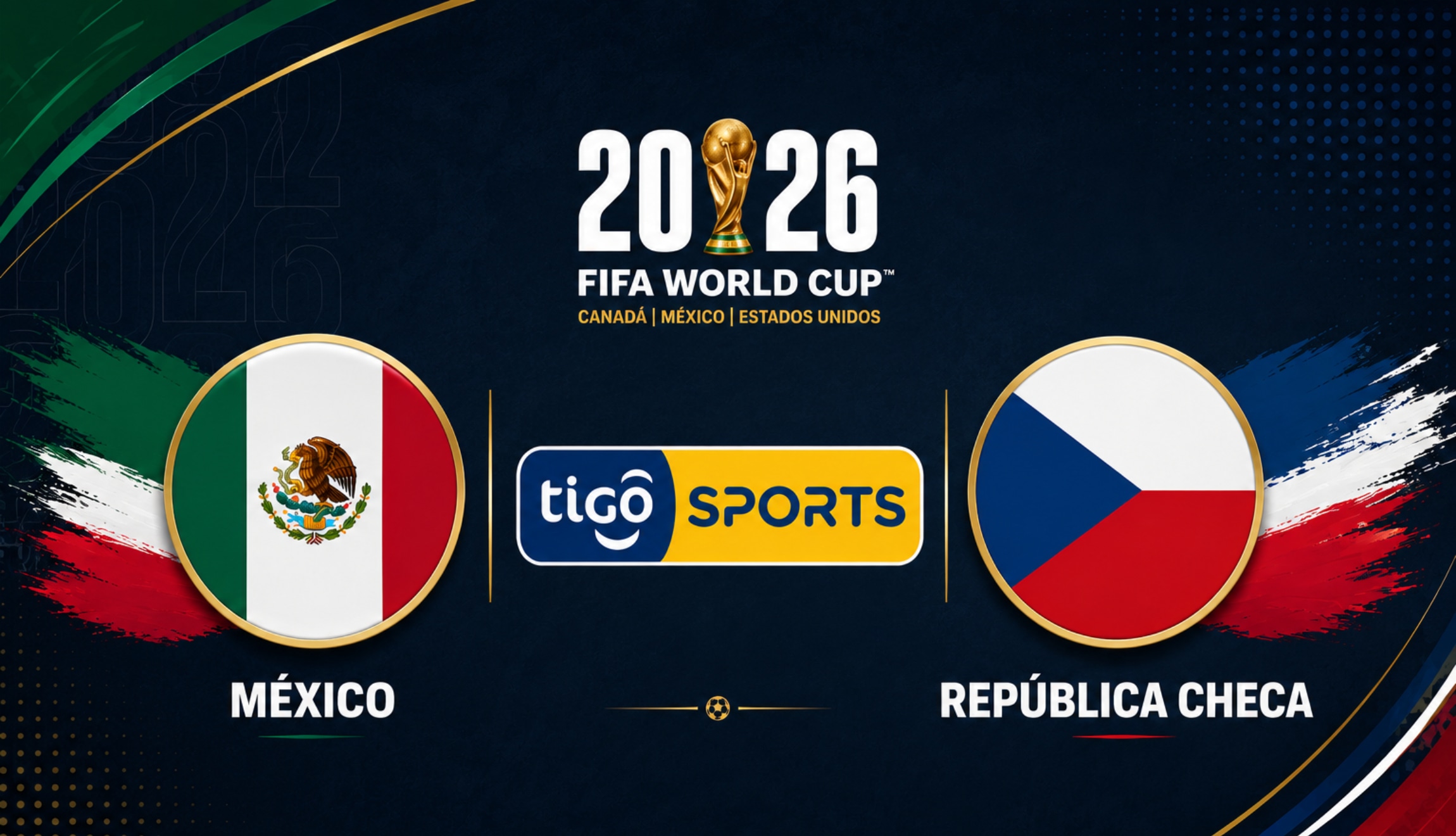 Señal de TIGO Sports en vivo para ver la transmisión de México vs. República Checa, este 24 de junio desde el Estadio Azteca, por la Jornada 3 del Mundial 2026. (Foto: Imagen creada por Depor utilizando la IA de Chat GPT)