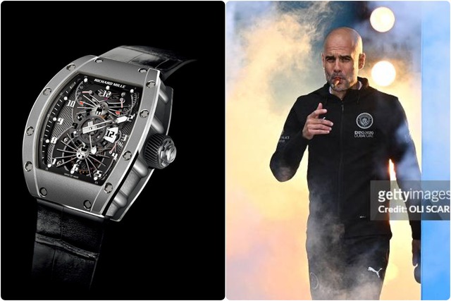 Pep Guardiola | Reloj: Richard Mille RM 022 Tourbillon Aerodyne Dual Time Zone | Valor: 900.000 euros.