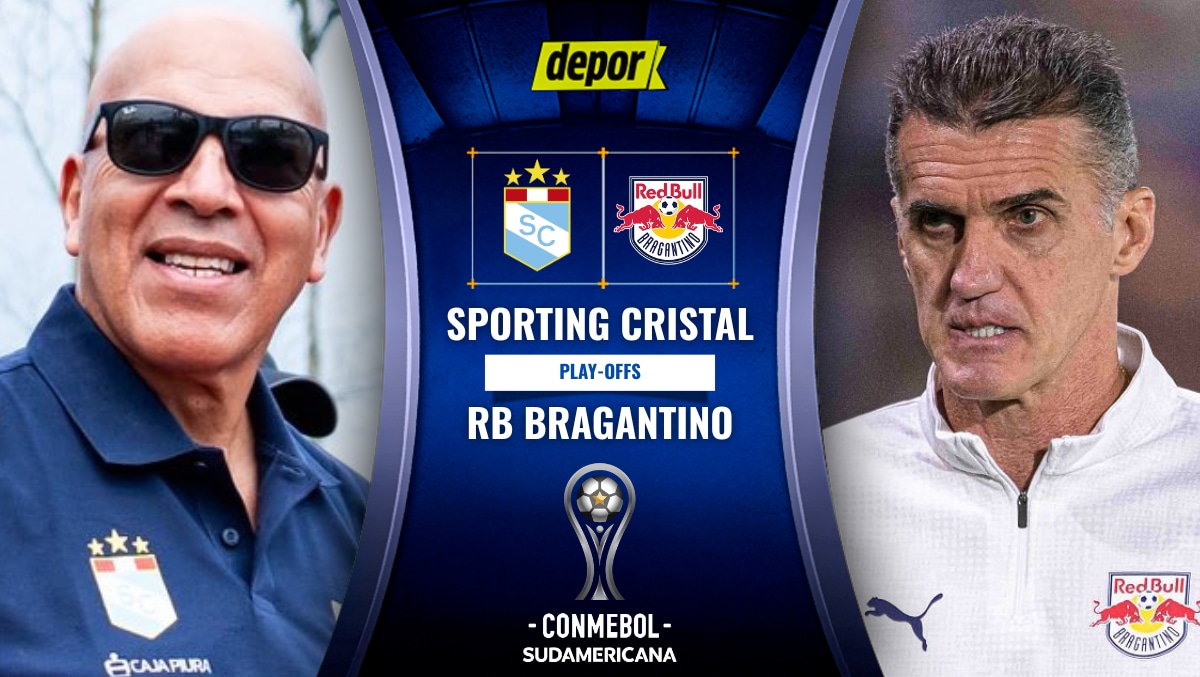 Sporting Cristal vs. RB Bragantino se enfrentan por la ida de los play-offs de la Copa Sudamericana, con la transmisión de ESPN, Disney Plus y DIRECTV. (Diseño: Depor)