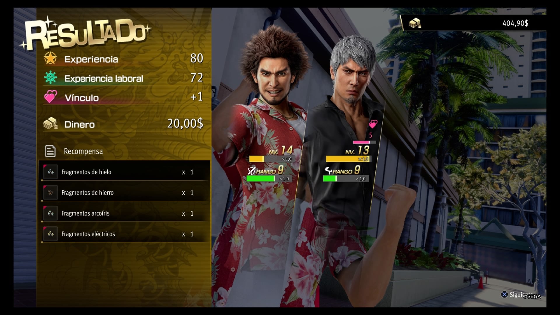 Información de los resultados de batalla (Captura de pantalla)