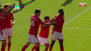 Sorprenden a los ‘reds’: gol de Awoniyi para el 1-0 en el Liverpool vs. Nottingham Forest [VIDEO]