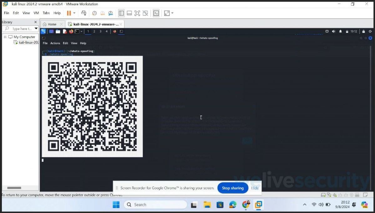 Interfaz de la herramienta para generar el QR falso.