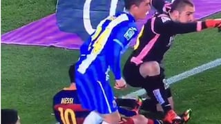 Youtube: Lionel Messi sufrió criminal pisotón del portero de Espanyol