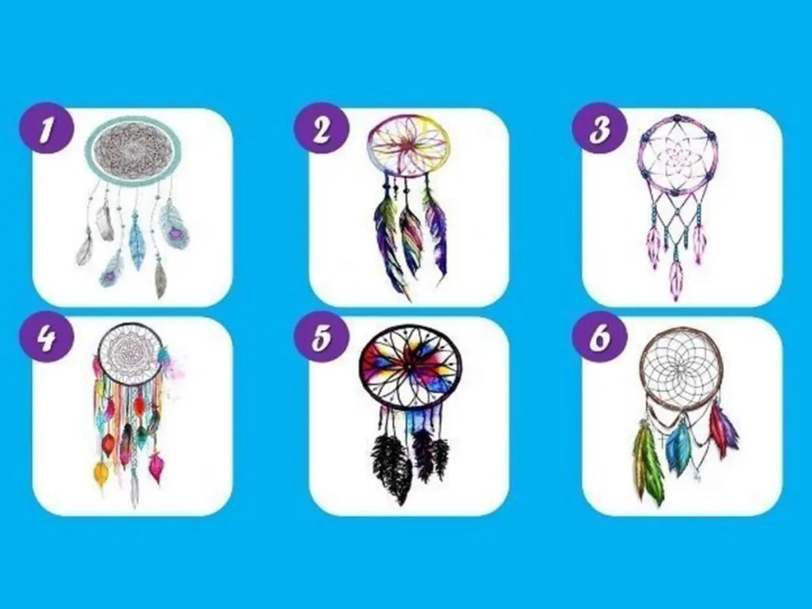 TEST VISUAL | Esta imagen te muestra seis atrapasueños distintos. Tienes que escoger uno. (Foto: namastest.net)