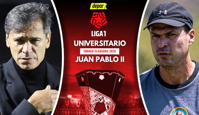 Universitario vs. Juan Pablo II juegan por la fecha 13 del Torneo Clausura de la Liga 1 2026, con la transmisión de Liga 1 MAX por DIRECTV, DGO, Movistar TV y Claro TV. (Diseño: Depor)