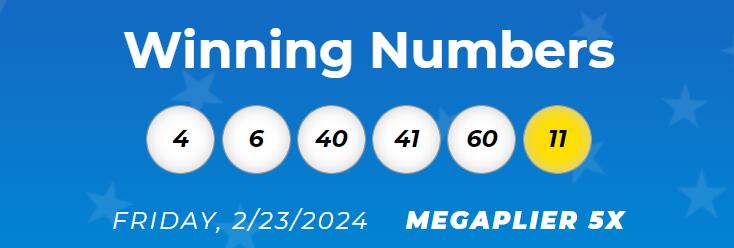 Números ganadores de la lotería - 23 de febrero (Foto: Mega Millions)
