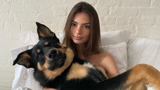 Emily Ratajkowski y las fotos junto a su perro Colombo que cautivan las redes 