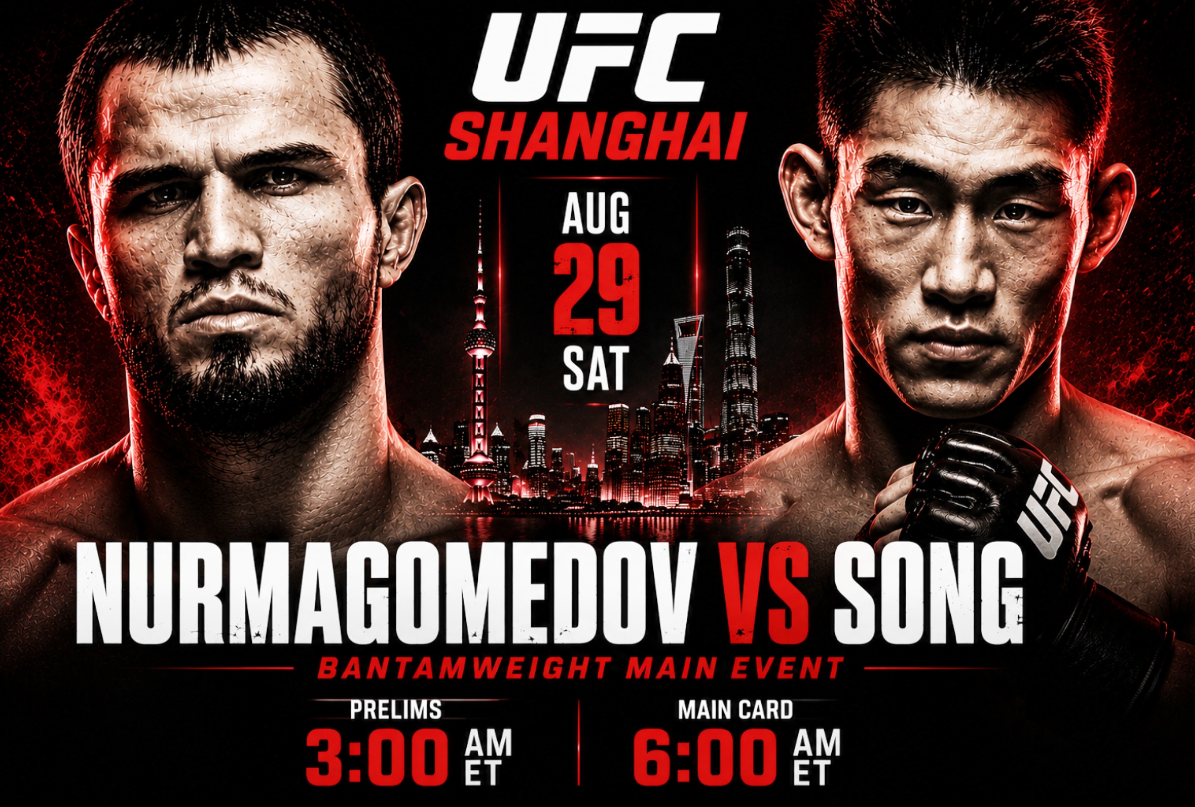 SHANGHAI (CHINA), 29/08/2026.- Who won UFC Shanghai? Check live results from Umar Nurmagomedov vs. Song Yadong and every other fight on the UFC Fight Night card. PHOTO BY UFC.COM