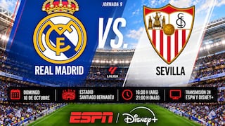 ESPN transmitió el partido Real Madrid 4-1 Sevilla por Jornada 9 de LaLiga 2026-27