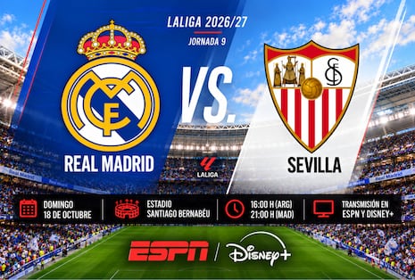 ESPN EN VIVO — cómo ver partido Real Madrid vs. Sevilla por TV y Online