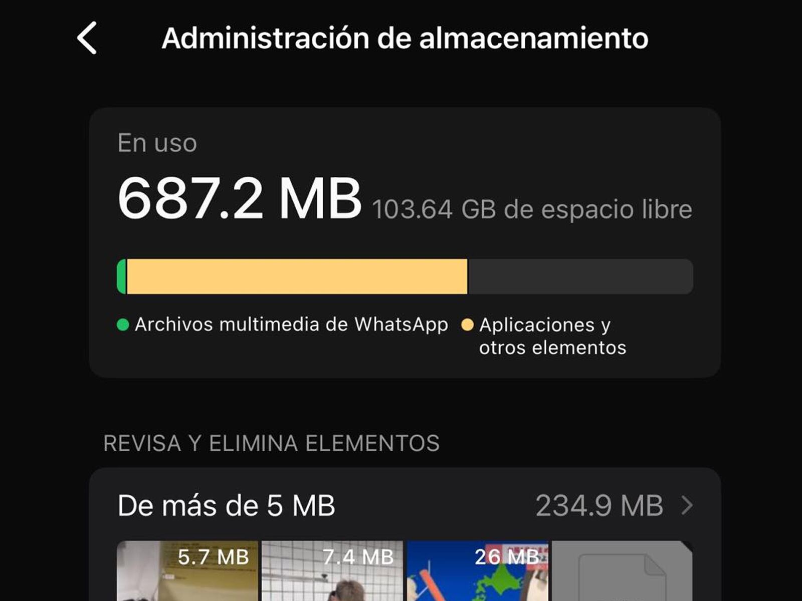 WHATSAPP | Siempre debes chequear cuáles son los archivos que pesan más. (Foto: Depor - Rommel Yupanqui)
