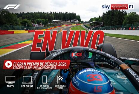 Izzi y SKY Sports transmitieron la carrera F1 GP de Bélgica, con Checo Pérez, (19/07/2026)