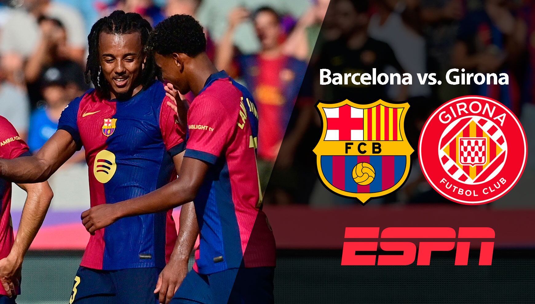 ESPN transmite el partido Barcelona vs Girona por la jornada 5 de LaLiga EA Sports en el estadio Montalivi. (Foto: AFP/Composición Depor)