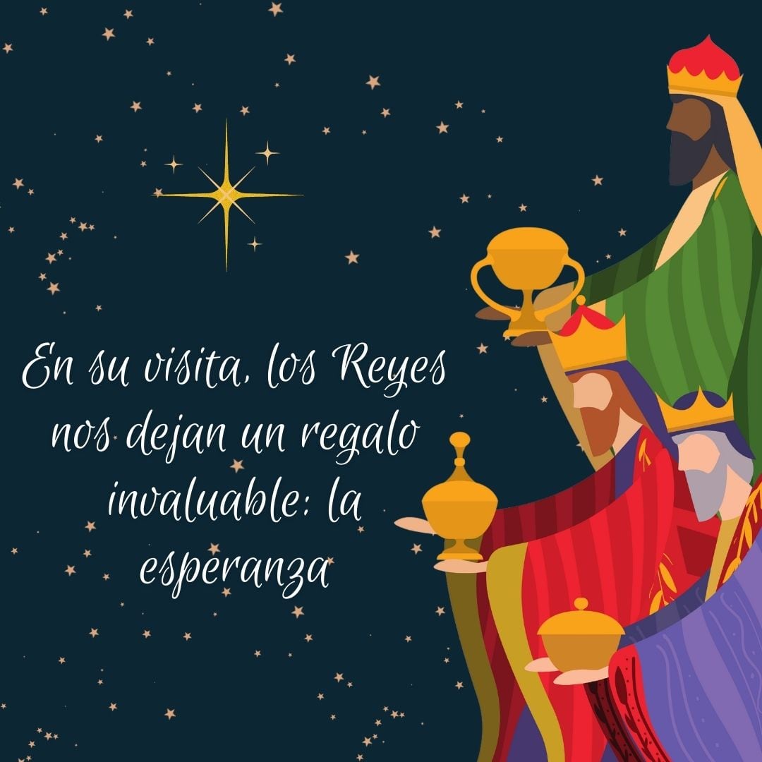 Imágenes con frases cortas, bonitas y originales para compartir por WhatsApp por el Día de los Reyes Magos.