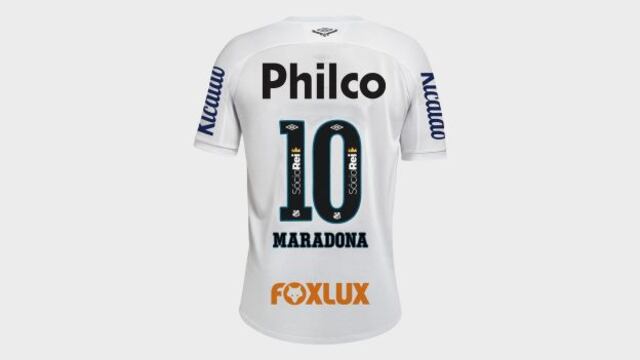 Santos y el detalle que preparó en la camiseta de Yeferson Soteldo para recordar a Maradona