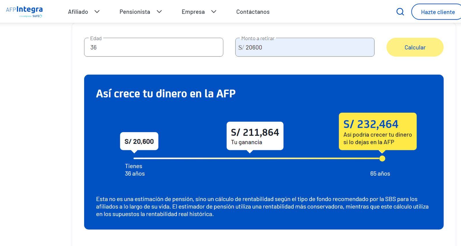 Si retiras S/20,600 esto se podría traducir en más de S/232,464 al llegar a la edad de jubilación (Foto: AFP Integra)