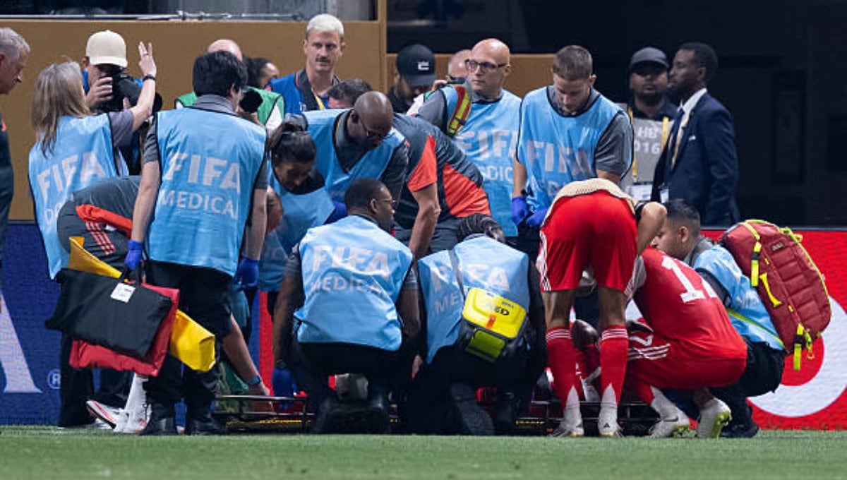 La lesión de Jamal Musiala generó mucha conmoción durante el partido entre el Bayern y PSG. (Foto: Getty Images)