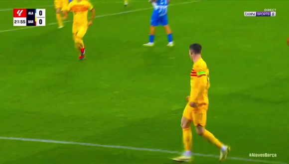 Gol de Lewandowski para el 1-0 del Barcelona vs. Alavés por LaLiga. (Vídeo: X).