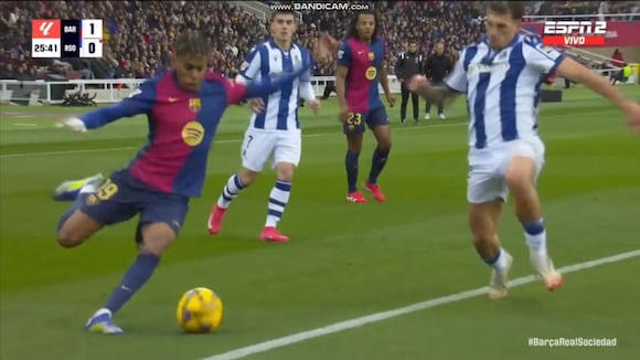 Gerard Martín marcó el 1-0 del Barcelona sobre la Real Sociedad. (Video: ESPN)